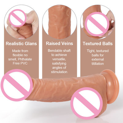 Αρσενικό πέος υγρό σιλικόνιο φίλτο Suction Cup Soft Ultra ρεαλιστικό φίλτο για γυναίκες
