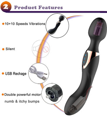 22CM Προσωπικό Γυναίκες AV Wand ODM 300g Klit Vibrator επαναφορτιζόμενο μασάζ μπαστούνι