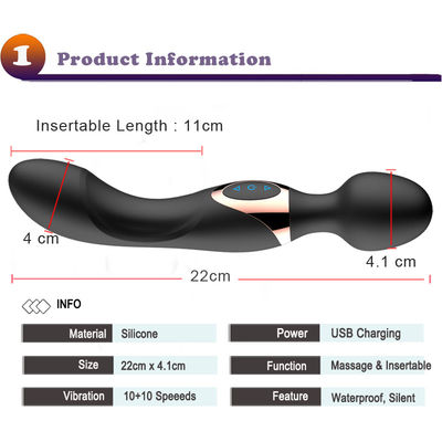 22CM Προσωπικό Γυναίκες AV Wand ODM 300g Klit Vibrator επαναφορτιζόμενο μασάζ μπαστούνι